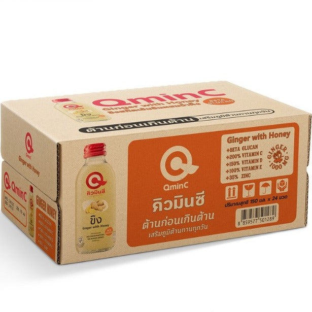 QminC - Ginger with Honey Juice (150 ml × 24 ) | عصير الزنجبيل مع العسل (150مل ×24 )