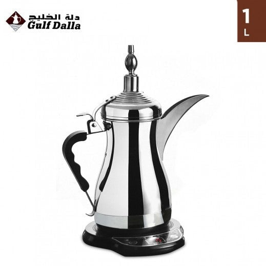 دلة الخليج - دلة كهربائية لإعداد القهوة العربية الفضية 1 لتر | Gulf Dallah - Electric Dallah for Arabic coffee Silver 1 L