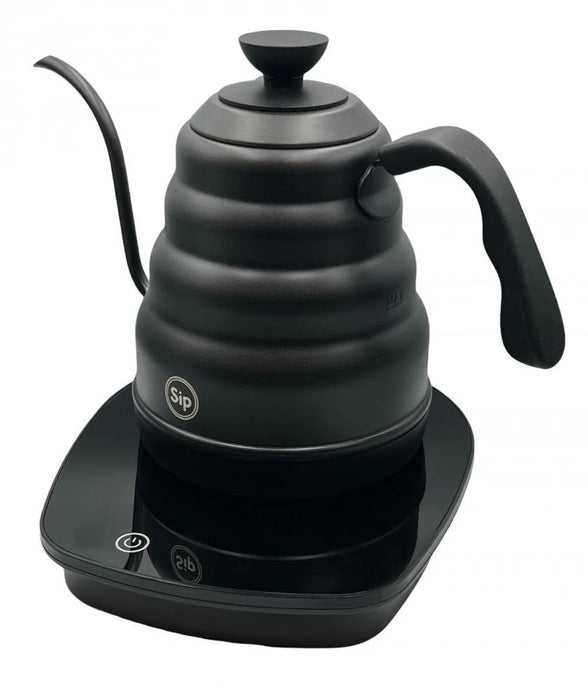 SIP Electric Gooseneck Kettle 1L – Black with Black Handle | غلاية SIP كهربائية 1 لتر – أسود بمقبض أسود