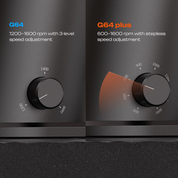 HiBREW G64 Plus Professional Coffee Grinder – 64mm , 150-Level Stepless Adjustment, 380W