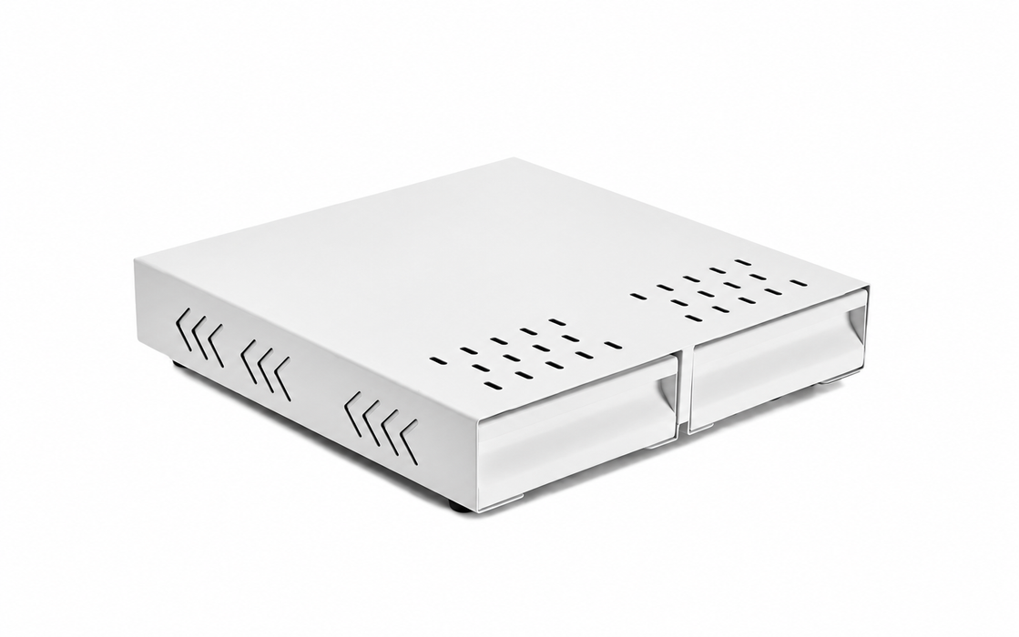 Product Name: MUVNA Double Drawer Espresso Knock Box – White| اسم المنتج: صندوق تفريغ بقايا الإسبريسو بدرجين من MUVNA – ابيض