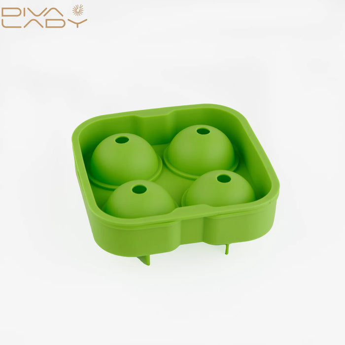 Diva Lady - Rounded Ice Cube Green 4 Cubes | ديفا ليدي - قوالب الثلج كروية الشكل اخضر 4 قوالب