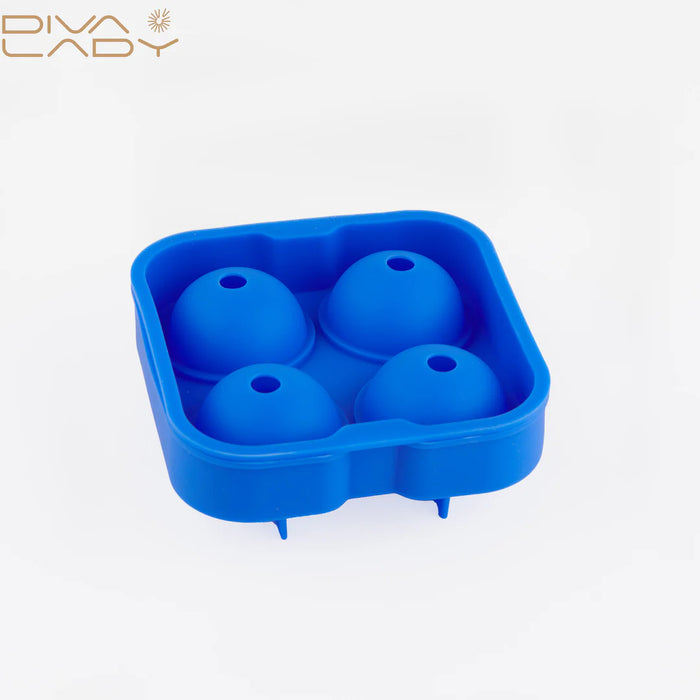 Diva Lady - Rounded Ice Cube Blue 4 Cubes | ديفا ليدي - قوالب الثلج كروية الشكل ازرق 4 قوالب