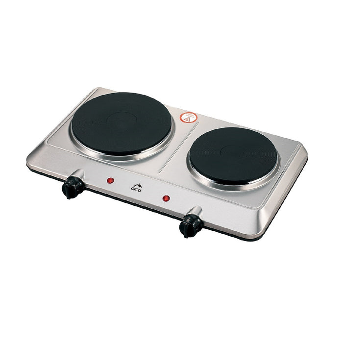 Orca - Electric Double Hot Plate 2250 Watts - Silver