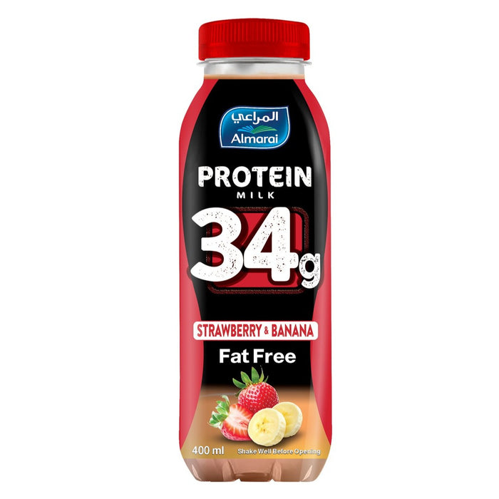 Almarai - Strawberry & Banana Protein Milk Fat Free 400 ml