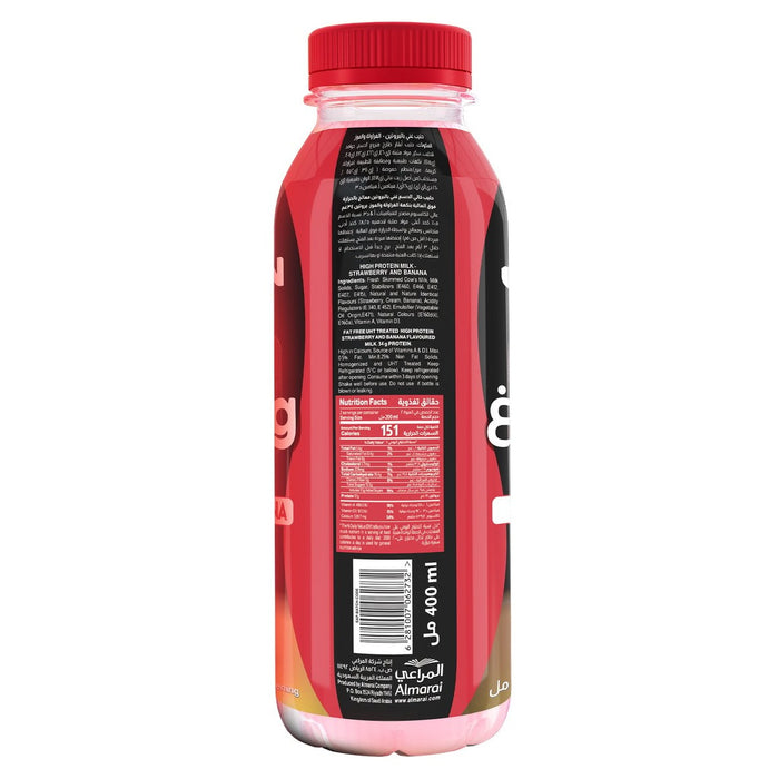 Almarai - Strawberry & Banana Protein Milk Fat Free 400 ml