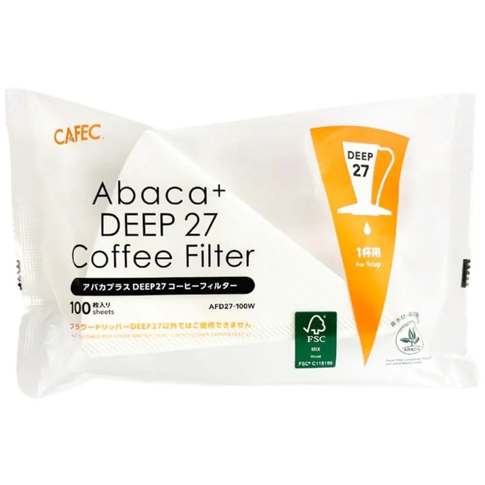 CAFEC - Abaca + Deep 27 Coffee Filter, 100 pcs