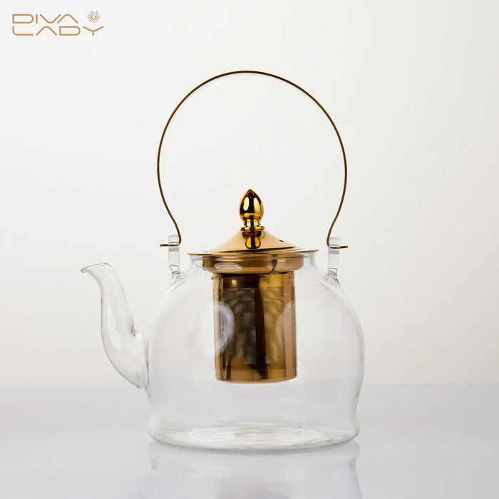 Borosilicate glass Tea Pot 1 L | إبريق شاي زجاج البورسليكات 1 لتر