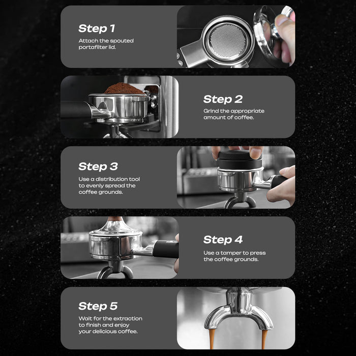 HiBREW Magician 2 in 1 Dual - ear portafilter for h21 espresso machine (58mm)