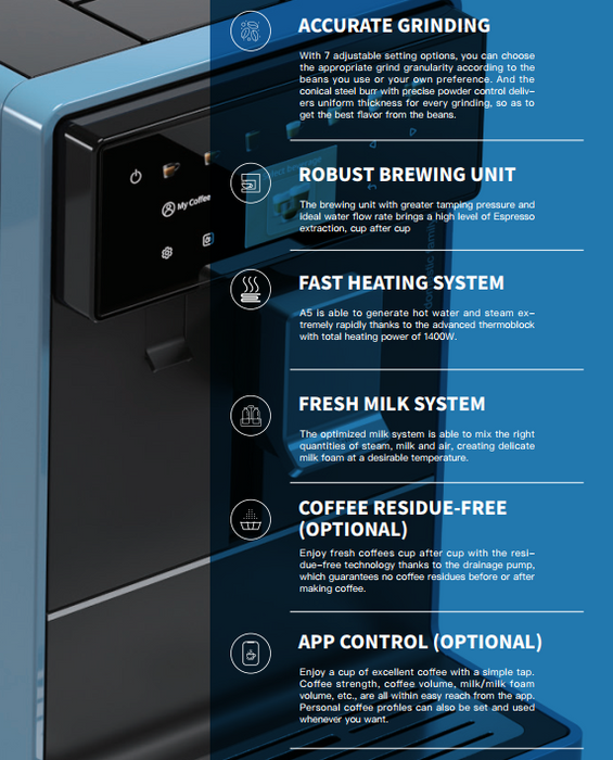 Kalerm - A5 Coffee Machine Black | اللون الاسود A5 كاليرم - ماكينة قهوة