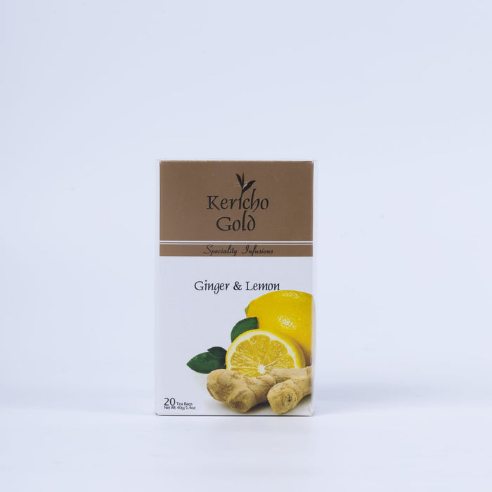 كريشو جولد - مشروب الزنجبيل والليمون المنعش 20 مغلف  |  Kericho Gold -  Ginger & Lemon 20 Bags