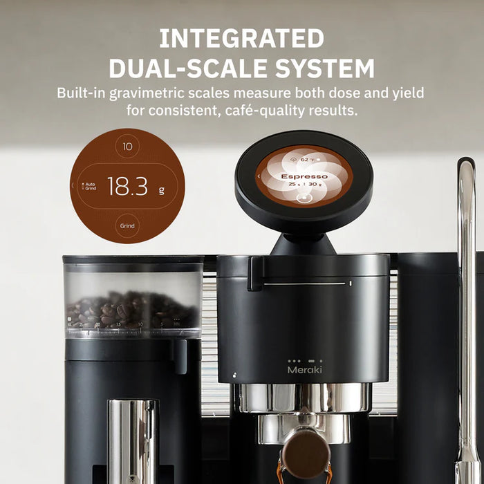 Meraki Meraki Commercial Dual Boiler Espresso Machine with Integrated Grinder & Smart Touchscreen - Black