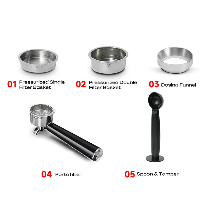 HiBREW H20 Espresso Machine with Built-in Grinder 1.8L 20 bar 1350W