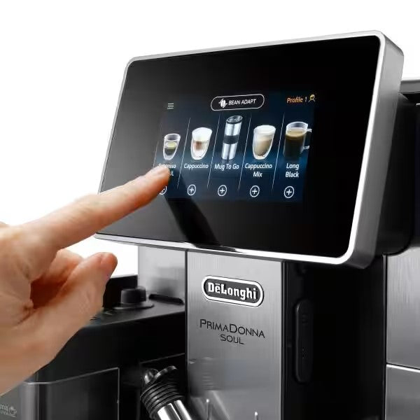 DeLonghi - PrimaDonna Soul One Connected Touch Bean to Cup coffee machine - Metal & Black