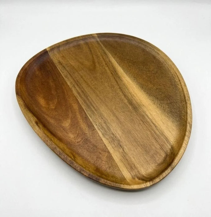Walnut wood plate 25*20 oval | صحن خشب الجوز 25*20 بيضاوي