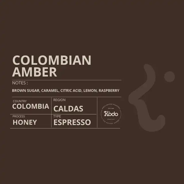 KODO Roastery-Amber Colombian250 g Espresso preparation