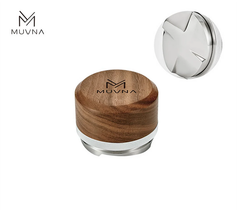 MUVNA Walnut Coffee Distributor 58.5mm – Four-Paddle Base