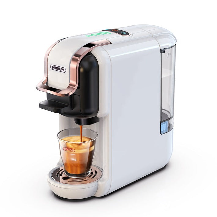 HiBrew - 5in1 Multiple capsules coffee machine H2B - White | جهاز صنع القهوة بكبسولات متعددة 5 في 1 - أبيض