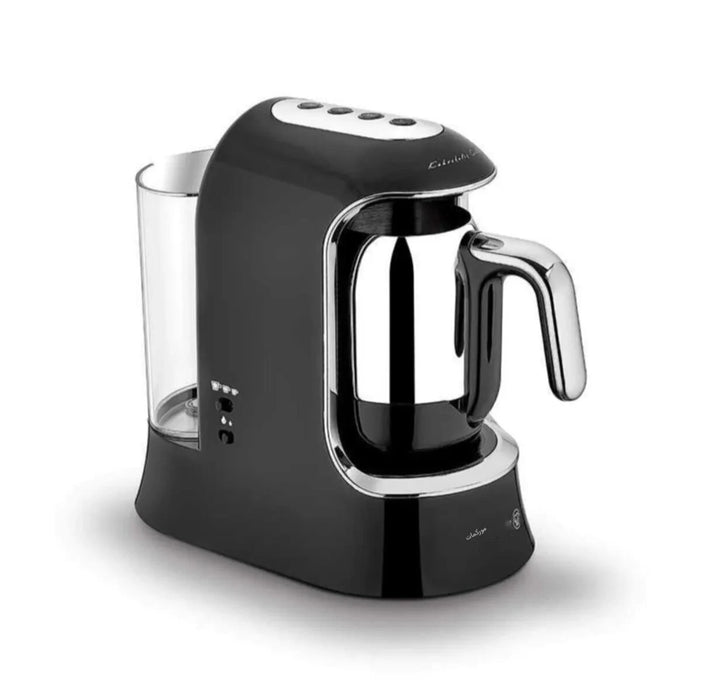 Korkmaz -  Kahvekolik Aqua Azura/Chrome Automatic Coffee Machine - Black/Chrome