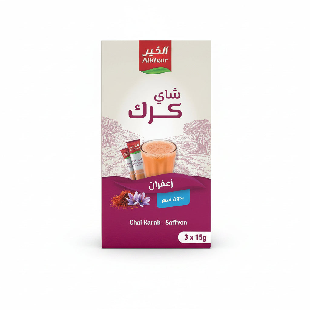 Al Khair - Karak Tea with saffron without sugar – 15g x 3 Sticks — Kaif