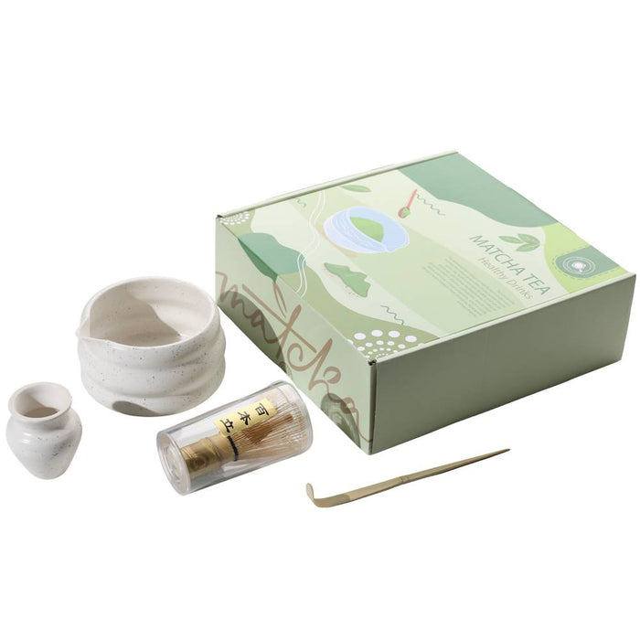 MOD - Matcha Tea set 4 Pieces White | مود - ادوات الماتشا 4 قطع لون ابيض