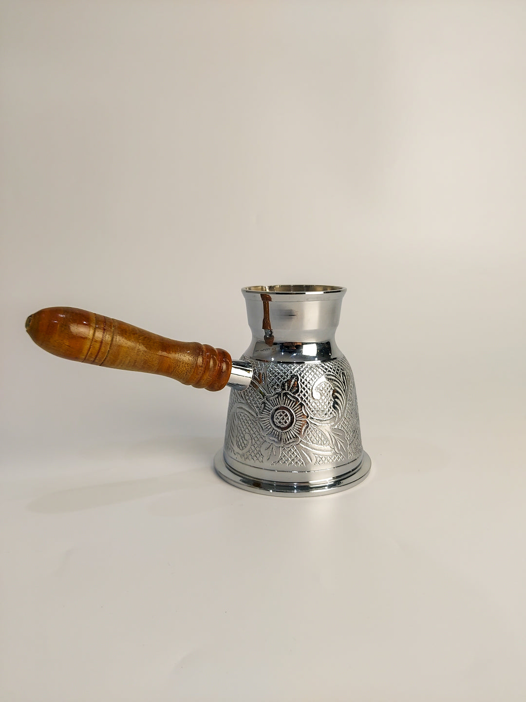 Al-Nomas  - Turkish coffee pot Silver Large | النوماس - ركوة قهوة تركية فضي كبير