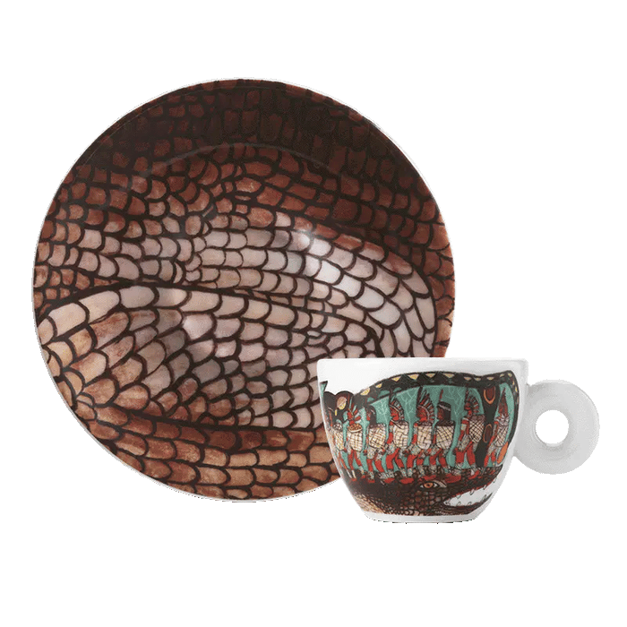illy Art Collection | Biennale Arte 2024 "Foreigners Everywhere" Limited Edition Espresso Cup Set by Mahku & Paula Nicho – Signed and Numbered Porcelain Cups with Saucers & Complimentary Spoon
