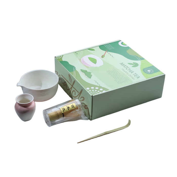 Mod- Matcha Preparation Kit, pink and white, MC32 |  مجموعة تحضير الماتشا من مود، باللونين الوردي والأبيض، MC32