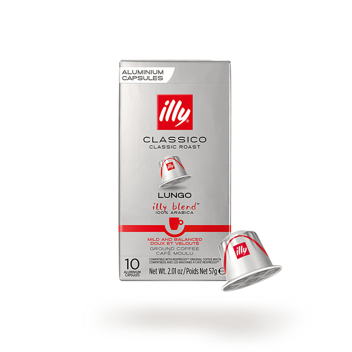 Illy - Espresso Compatible Capsules Classico Lungo - Classic Roast 10 Capsules