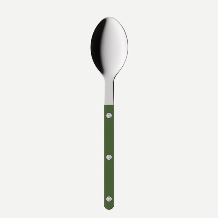 Sabre Bistrot Espresso Spoon – Shiny Silver with Green handle