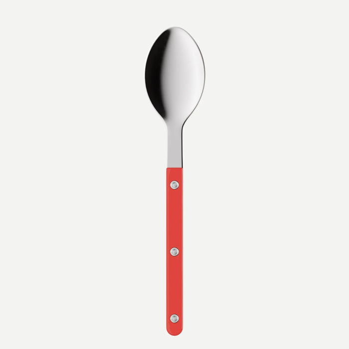 Sabre Bistrot Espresso Spoon – Shiny Silver with Red handle