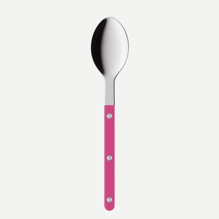 Sabre Bistrot Espresso Spoon – Shiny Silver with Raspberry handle
