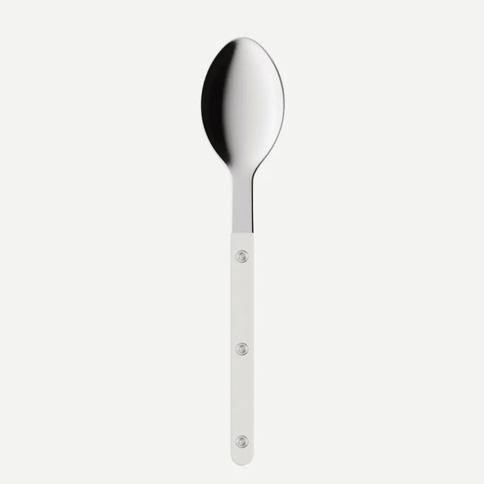 Sabre Bistrot Espresso Spoon – Shiny Silver with white handle