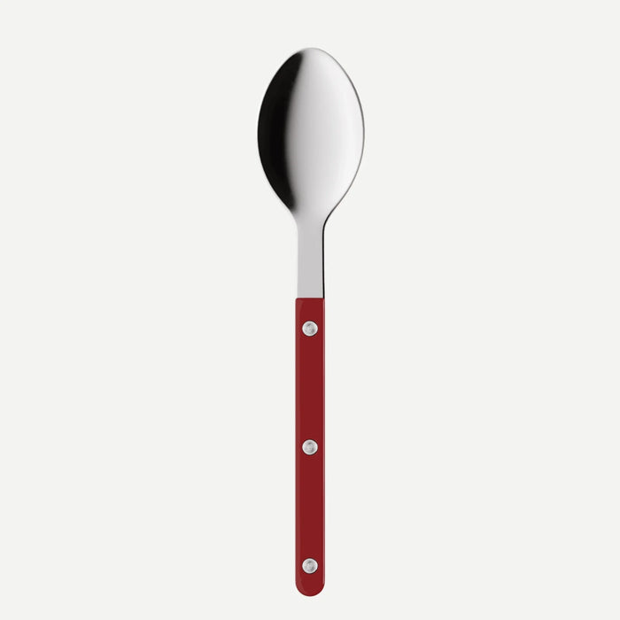 Sabre Bistrot Espresso Spoon – Shiny Silver with Burgundy handle