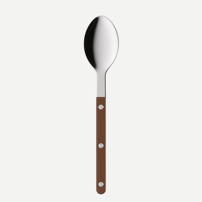 Sabre Bistrot Espresso Spoon –  Shiny Silver with Chocolate handle