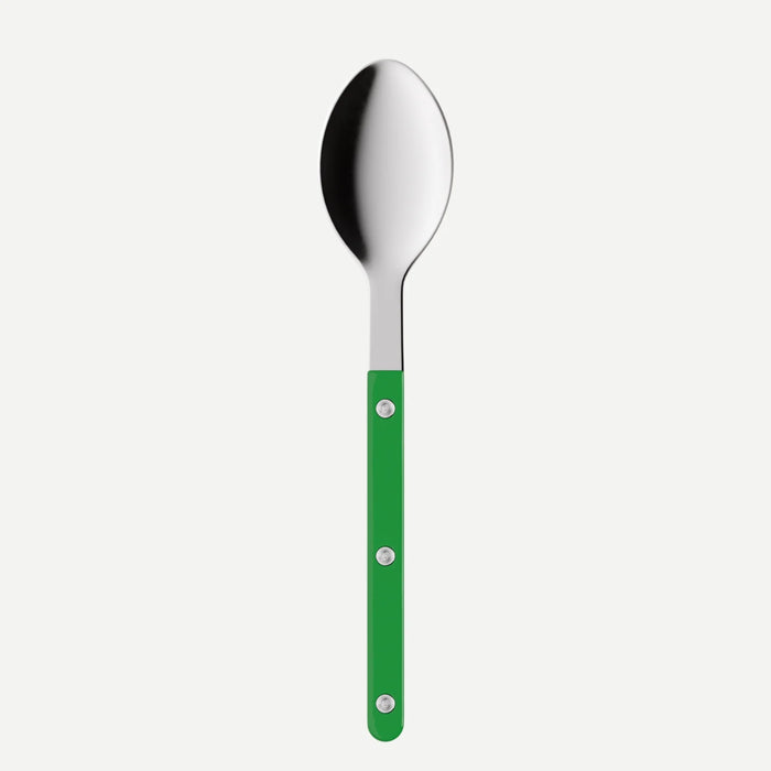 Sabre Bistrot Espresso Spoon – Shiny Silver with Garden green handle