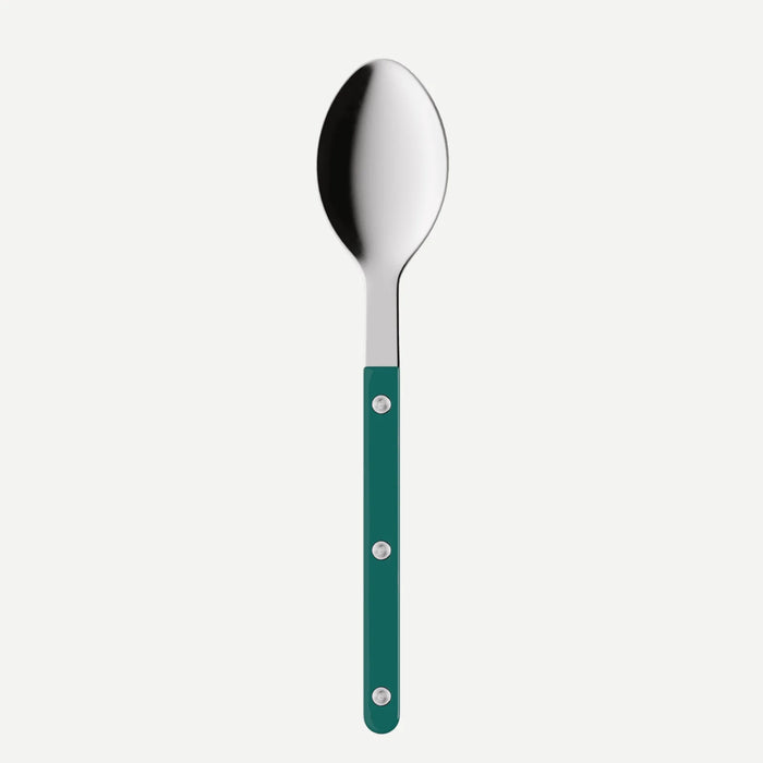 Sabre Bistrot Espresso Spoon – Shiny Silver with Aquamarine handle