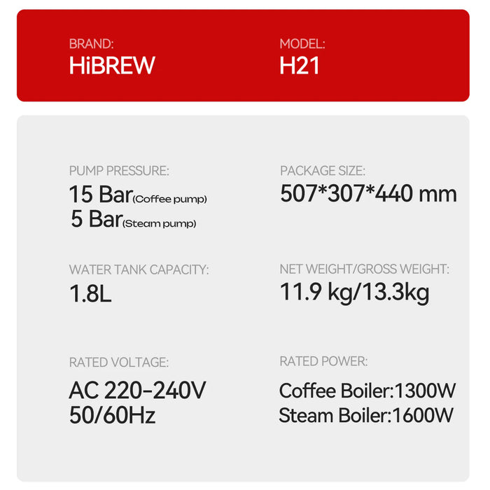 HiBrew – H21 Espresso Machine Professional Coffee Experience at home