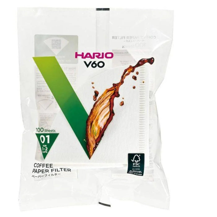 Hario V60 White Paper Filter 01 | مرشح ورقي أبيض Hario V60 مقاس 01