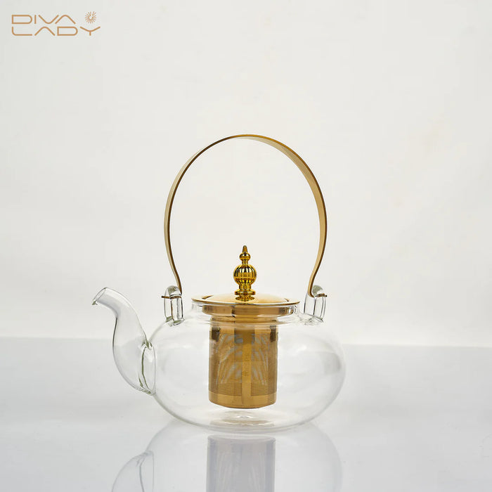 Borosilicate glass Tea Pot 1 L | إبريق شاي زجاج البورسليكات 1 لتر