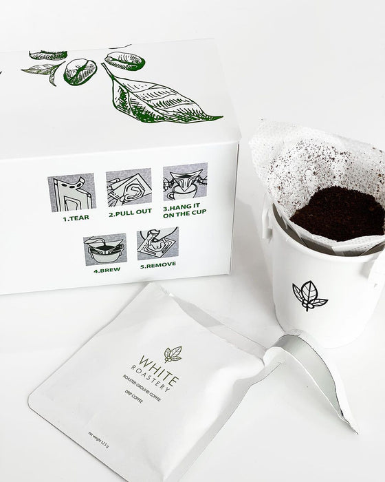 White Roastery - El Salvador Drip Coffee 5 Bags | وايت روستري - قهوة ال سيلفادور المفلترة 5 أكياس