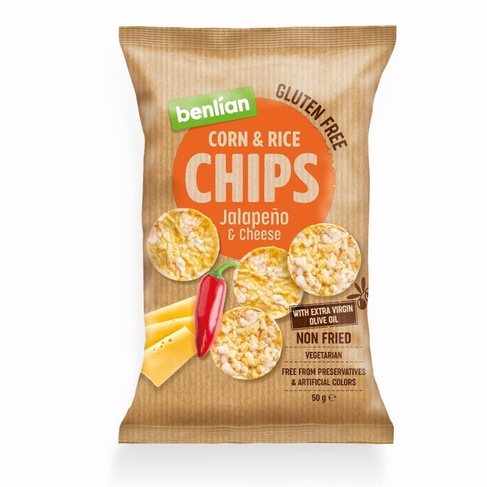 Benlian - Gluten Free Corn And Brown Rice Jalapeno & Cheese Chips 50g