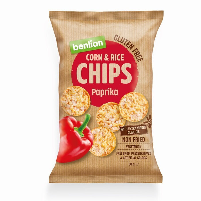 Benlian - Gluten Free Corn And Brown Rice Paprika Chips 50g