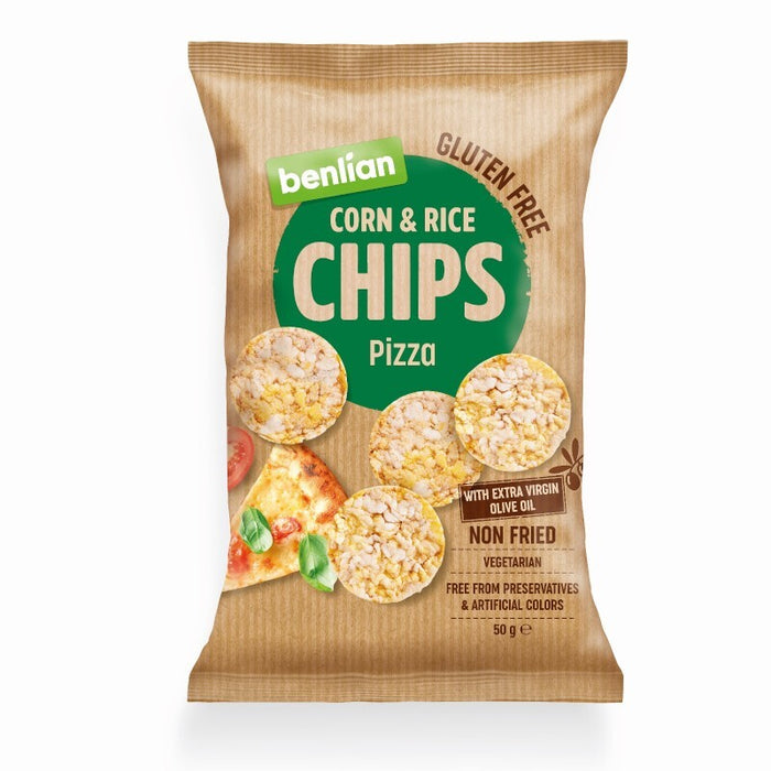 Benlian - Gluten Free Corn And Brown Rice Pizza Flavoured Chips 50g