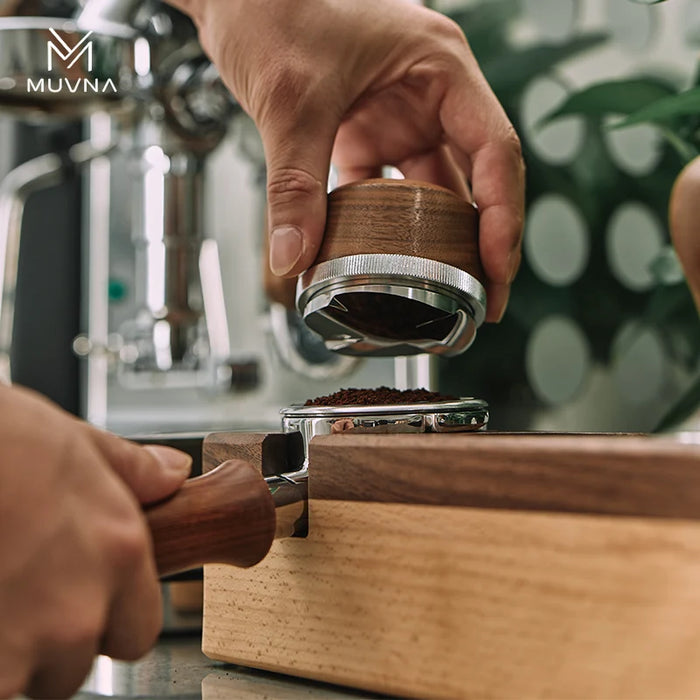 MUVNA Walnut Coffee Distributor 58.5mm – Four-Paddle Base