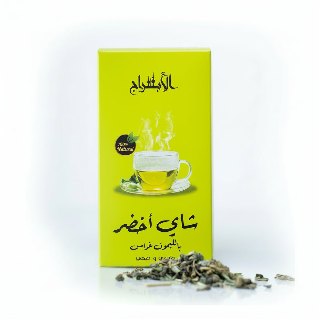 الابراج - شاي أخضر بالليمون غراس 120 جرام | Al Abraj - Green tea with ...