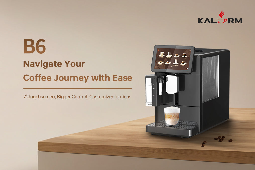 Kalerm - B6 - W Fully Automatic Coffee Machine – Up to 22 Beverages 1400W Black