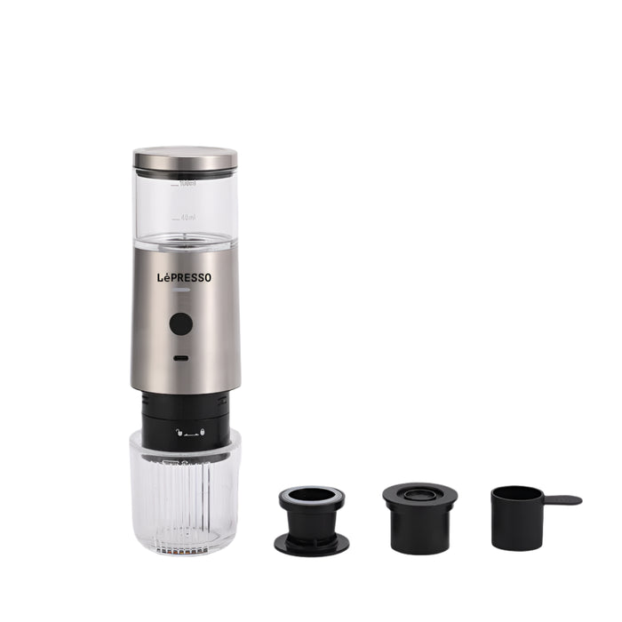 LePresso - Stainless Steel Portable Espresso Maker 2 in 1 Silver