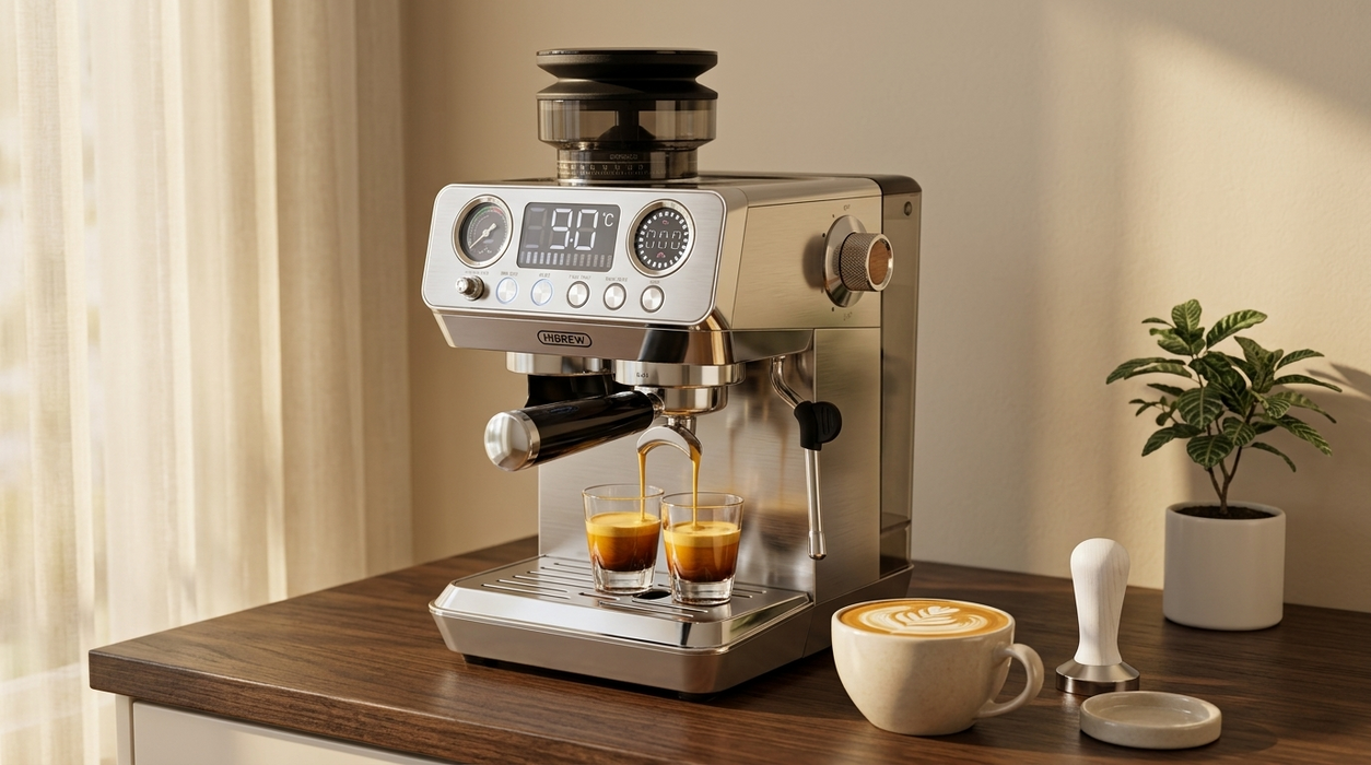 HiBREW H7 Lite All-in-One Espresso Machine with Built-In Grinder