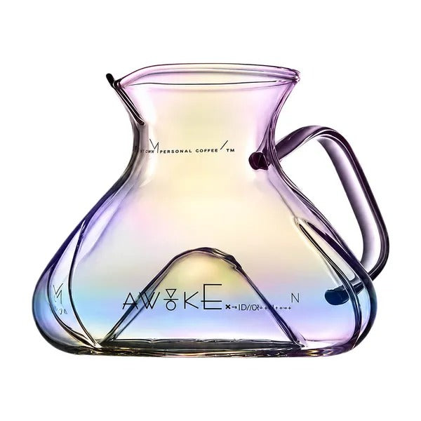 MUVNA Tornado Glass Coffee Server – 450ml Colorful | ألوان زاهية إبريق تقديم القهوة MUVNA Tornado الزجاجي – 450 مل